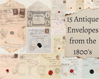 Antique 1800's Envelopes, Instant Digital Download, Printable Folding Old Envelopes for Junk Journals, Junk Journaling, Vintage Crafting