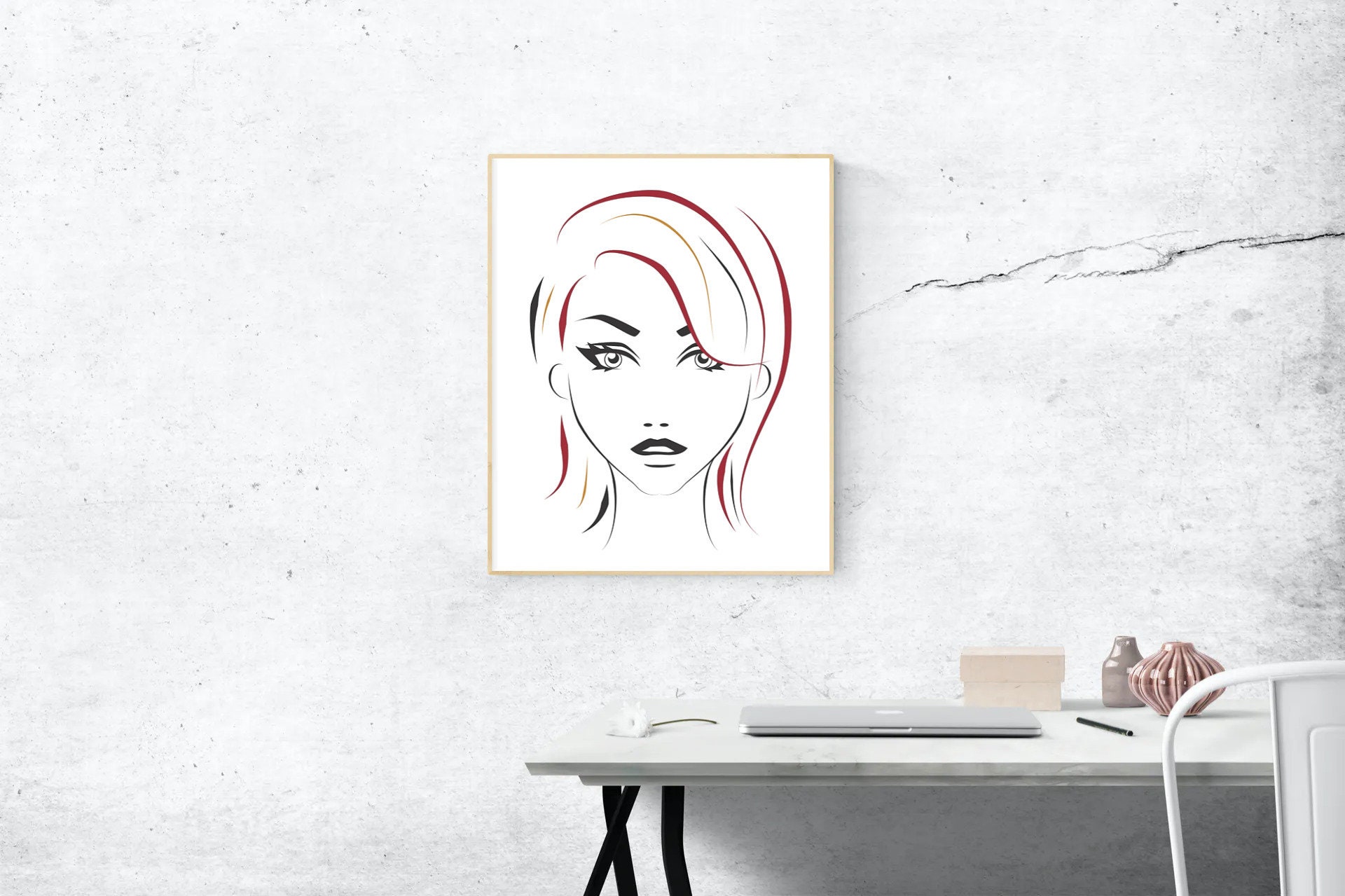 20 Lady Line Art Svg Women Face Svg Hairstyle Bundle Svg Woman Head