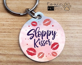 Sloppy Kisser Pet Tag | Silent Tag | Glow In Dark Tag | Funny Pet Tag | Quiet Dog Tag | Cute Cat Tag | Personalized Dog Tag #2