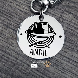 Indiana Adventures Engraved Metal Pet Tag | Pop Culture Pet Tag | Dog Tag | Cat Tag | Cute Cat Tag | Personalized Dog Tag