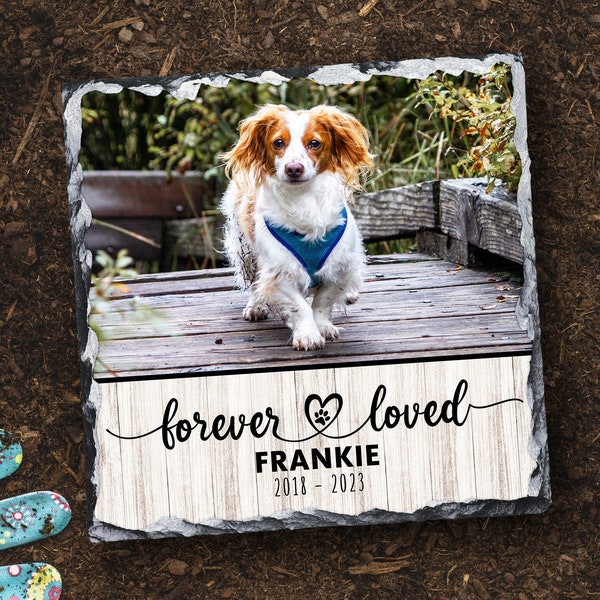 Personalized Photo Rock Slate, Custom Pet Loss Gift, Cat Memorial Gift, Pet Sympathy Gift, Dog Bereavement Photo Gift, Photo Plaque