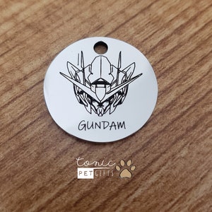 Custom Engraved Metal Pet Tag | Anime Space Robot  Pet Tag | Dog Tag | Cat Tag | Mountain Trees Tag | Personalized Dog Tag