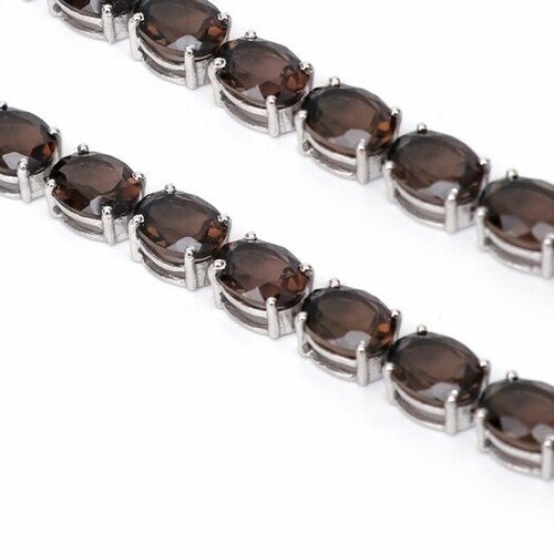 Shops Natural Smoky Quartz Bracelet, 925 Silver Gems Tennis Bracelet, Quartz Jewelry, June Birthstone, Gemstone Bracelet, Gift For Her Bracelet