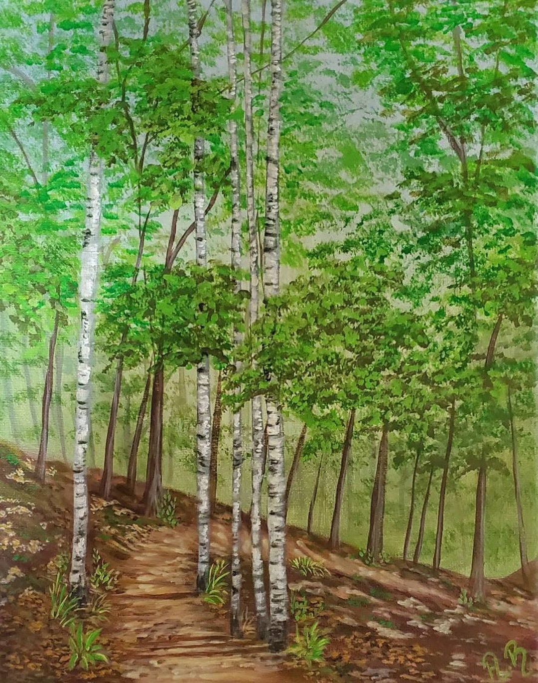 Original Birch Tree Acrylic Landscape Painting on Canvas (11x14) - Etsy