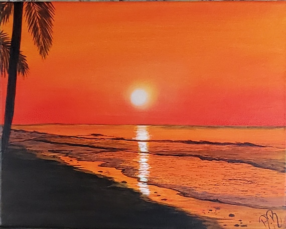 beach-sunset-acrylic-painting