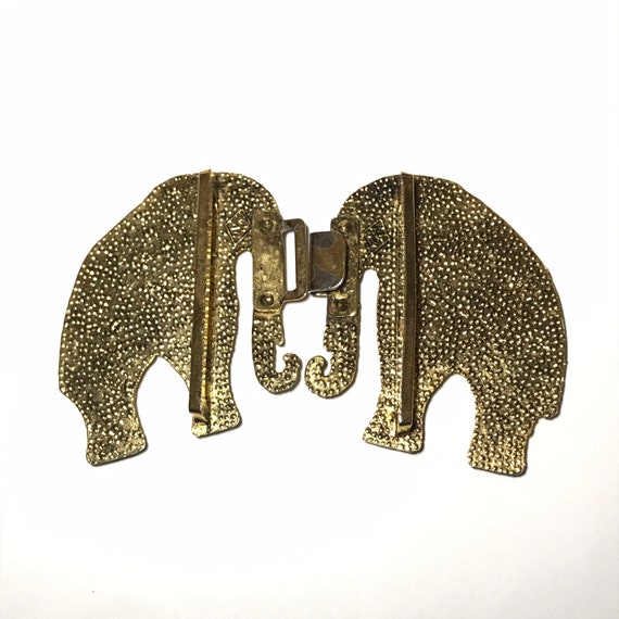 Vintage 1930s Art Deco Twin Elephant Bell Buckle … - image 2