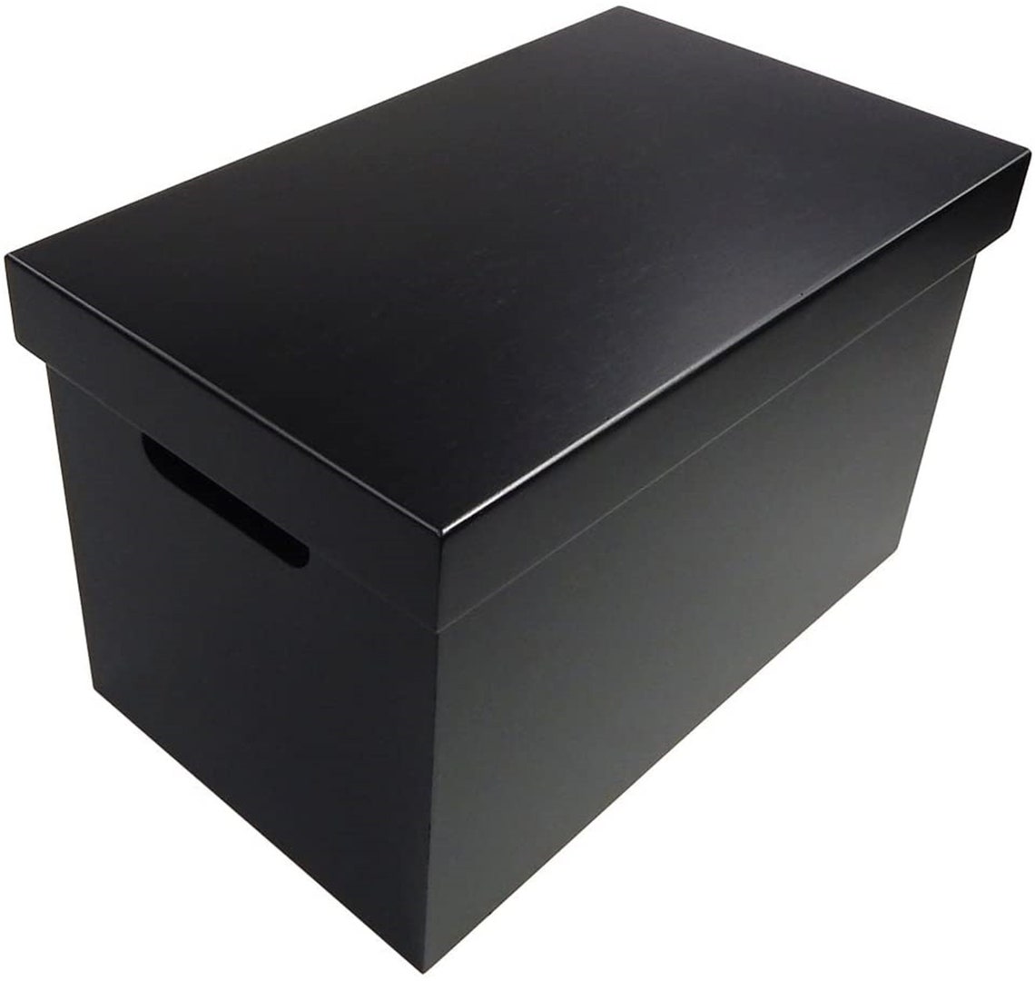 Black Wood Multipurpose Storage Box with Lid Medium Etsy