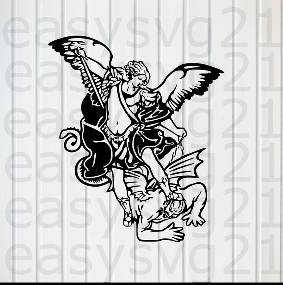 Saint michael the archangel svg clipart cricut silhouette