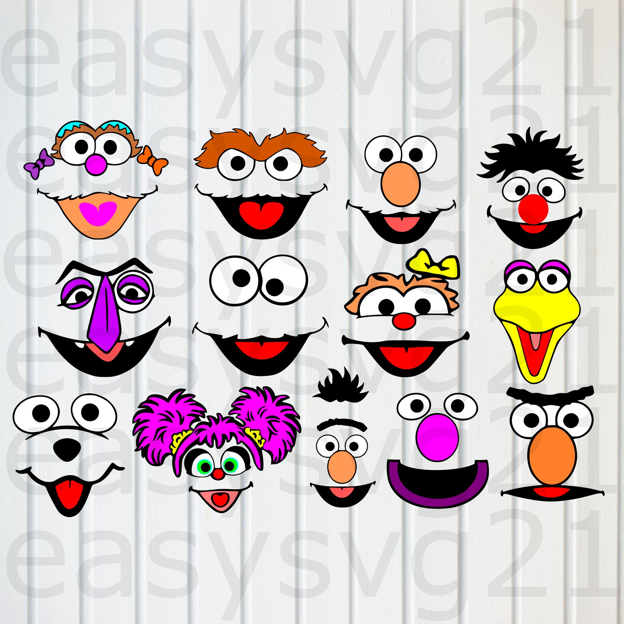Sesame Street Characters Faces Templates