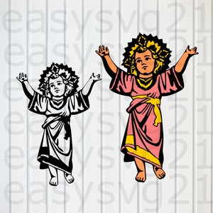 Kind Jesus svg, göttliches Kind, Clipart, Cricut, Silhouette, Plotterdatei, T-Shirt Druck, Vektor, Designdateien, eps, png, dxf, svg, pdf