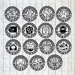 médailles svg, médailles de jeux vidéo, clipart, cricut, silhouette, fichiers de découpe, impression de T-shirt, vecteur, fichiers de conception, eps, png, dxf, svg, pdf