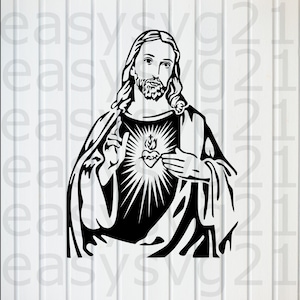 Jésus-Christ svg, clipart, cricut, silhouette, fichiers de découpe, impression de T-shirt, vecteur, fichiers de conception, eps, png, dxf, svg, pdf