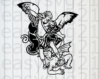 Saint Michael the Archangel Svg, Clipart, Cricut, Silhouette, Cutting  Files, T-shirt Printing, Vector, Design Files, Eps, Png, Dxf, Svg, Pdf -  Etsy