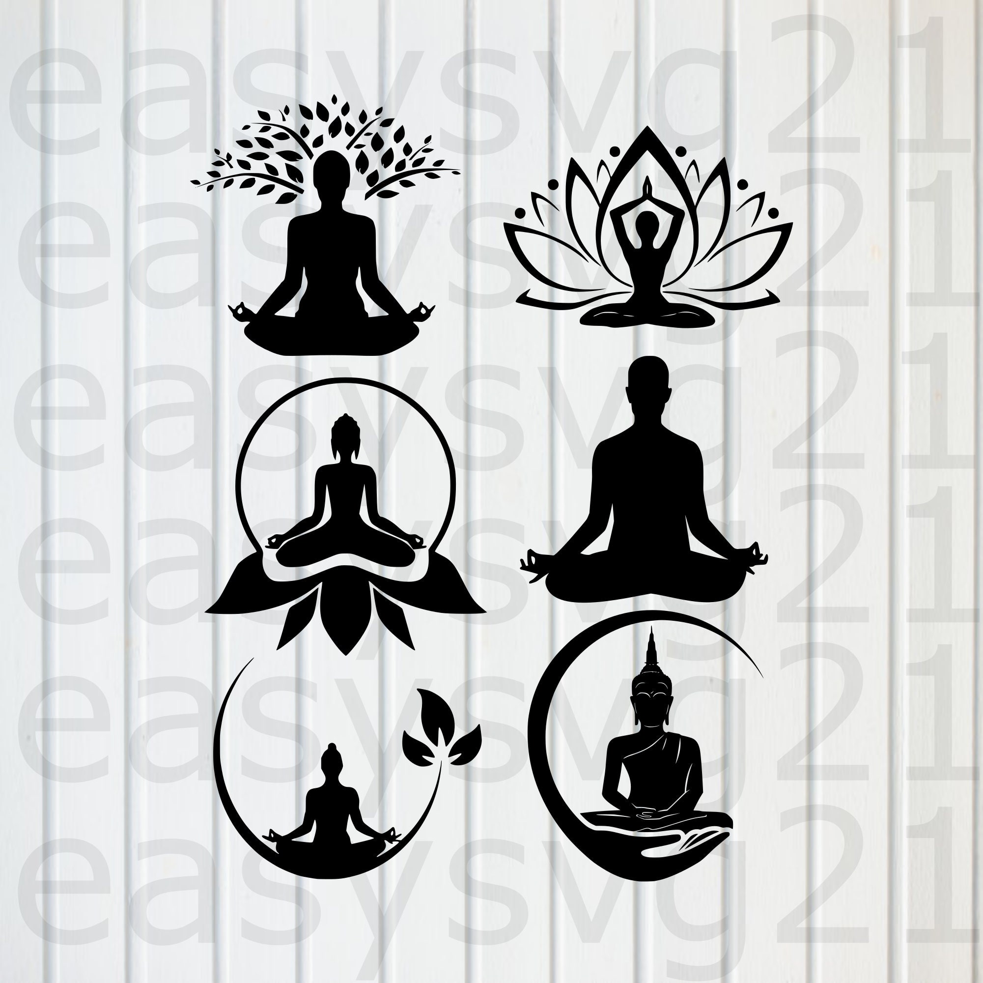Yoga Svg Clipart Bundle Yoga Cricut Silhouette Cutting Etsy UK