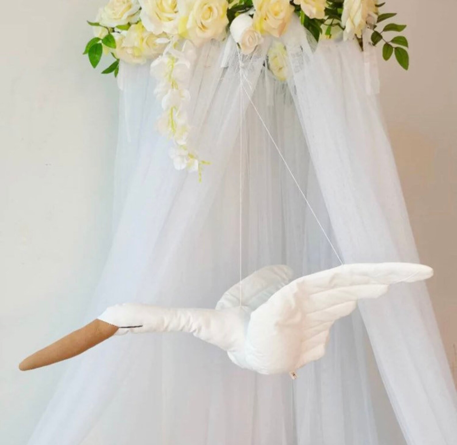 Hanging swan nursery decoration Etsy