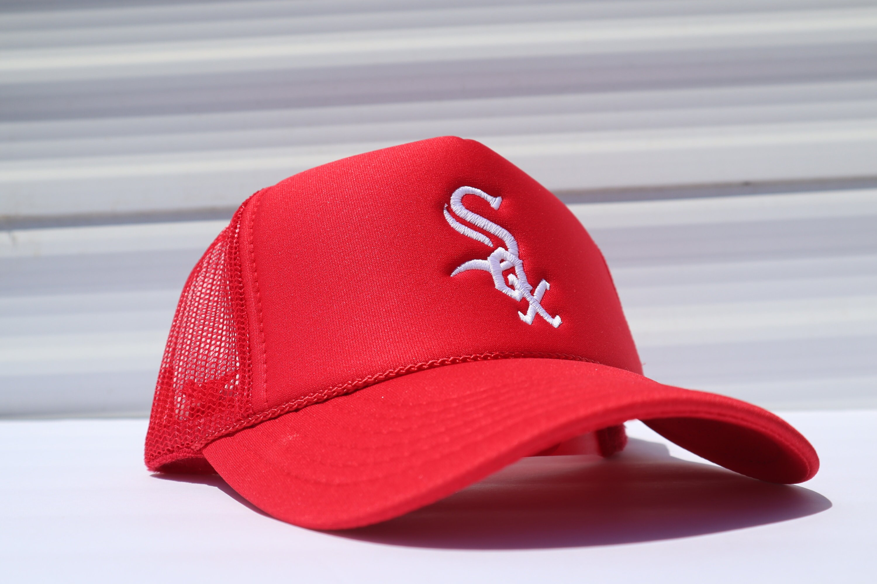 New Embroidered Chicago White Sox Red Mesh Trucker SnapBack Etsy