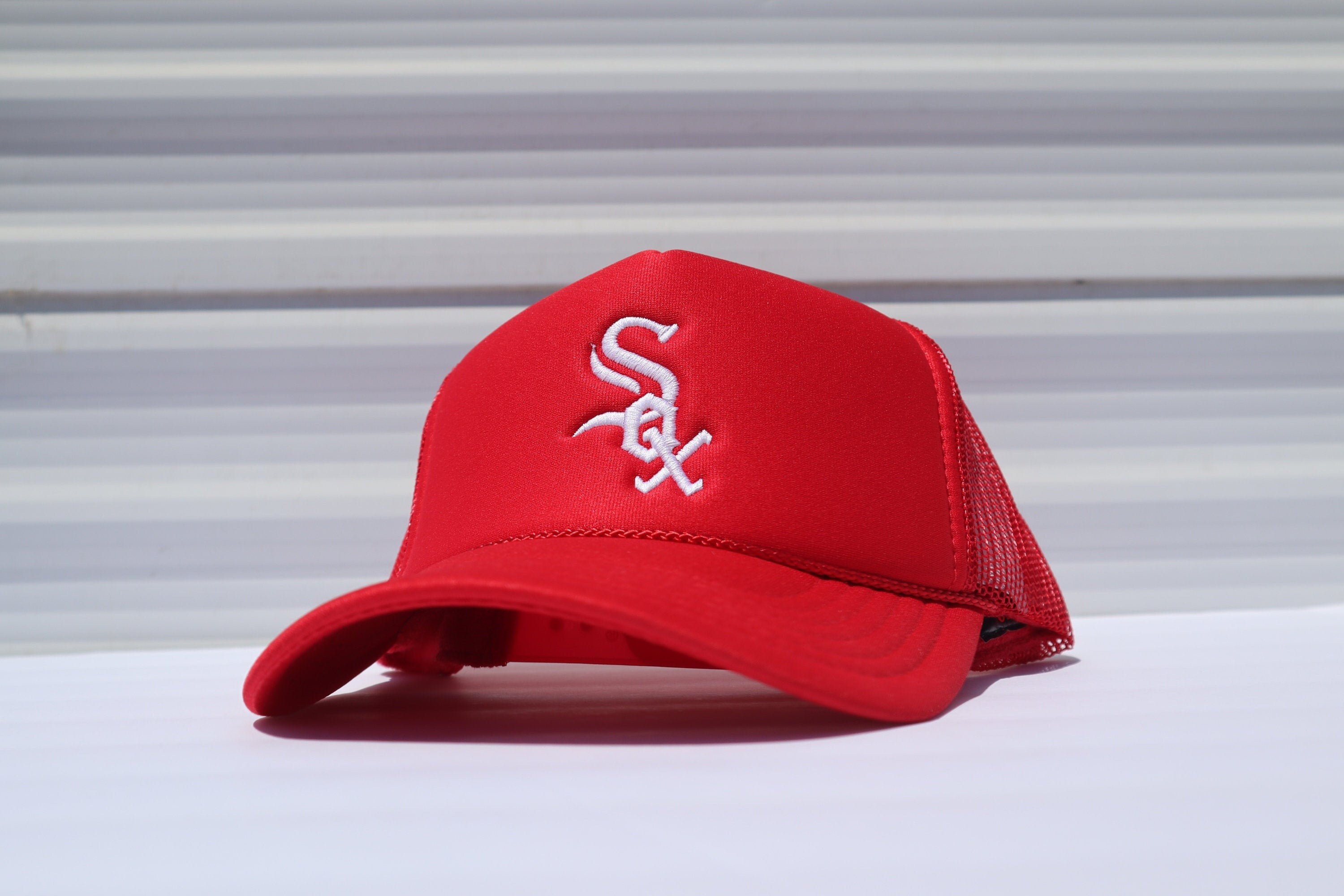 New Embroidered Chicago White Sox Red Mesh Trucker SnapBack Etsy