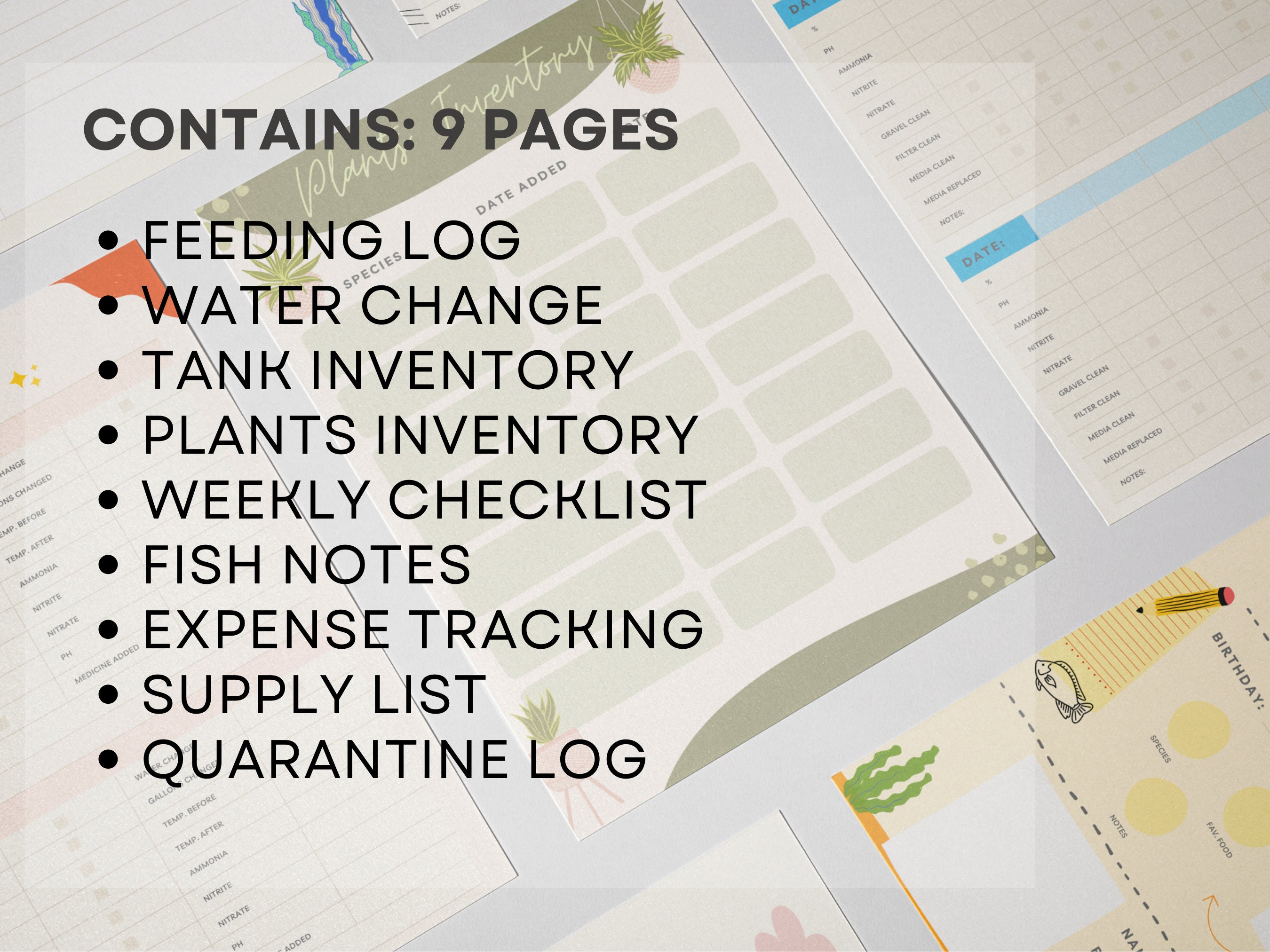 The Ultimate Aquarium Journal Printable Fish Tank Log Book Etsy Canada