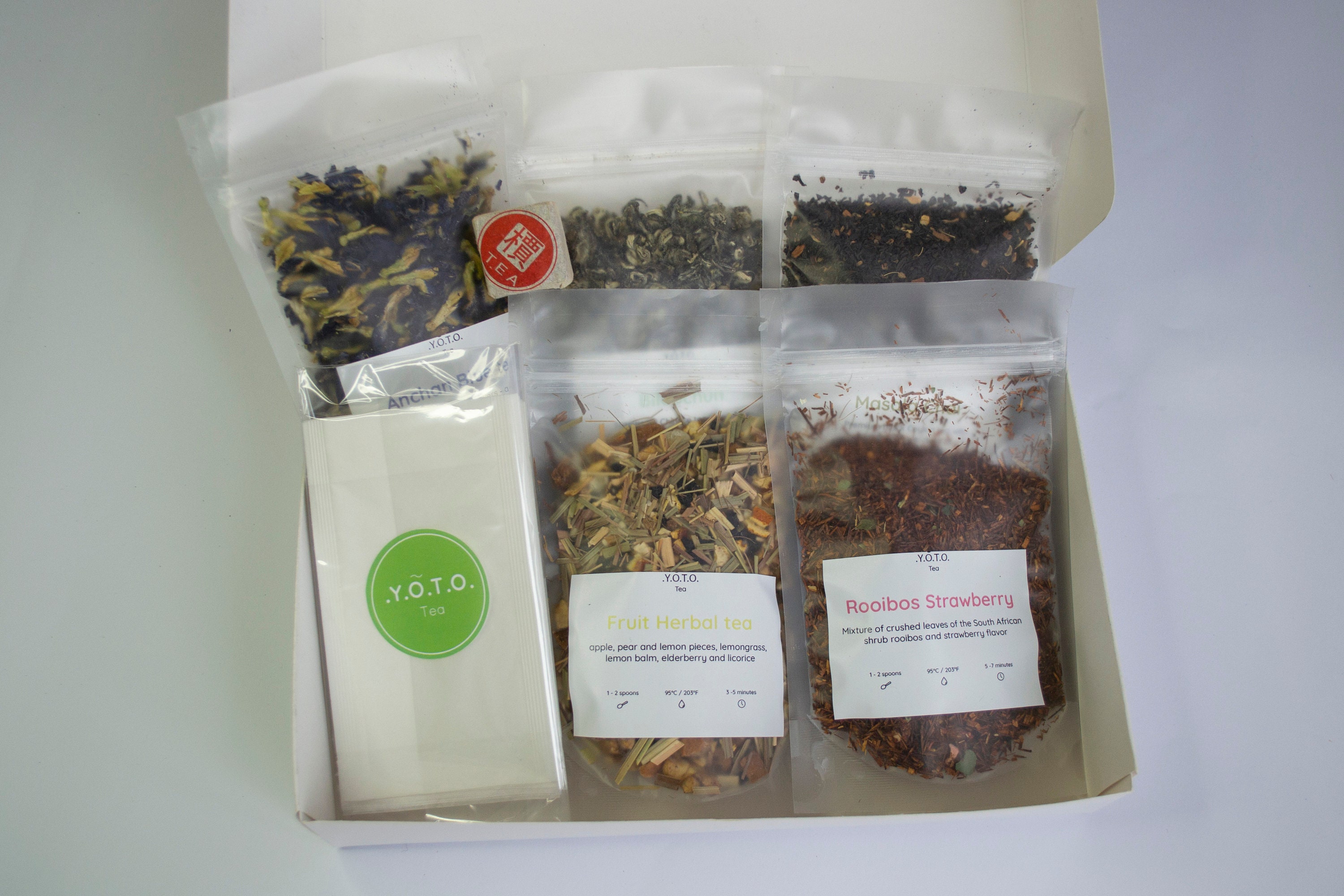Tea Sample Gift Box with Hand Drawn Card and Blue tea Fruit Etsy