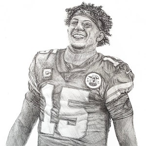 Patrick Mahomes Chiefs Kingdom Drawing Print - Etsy