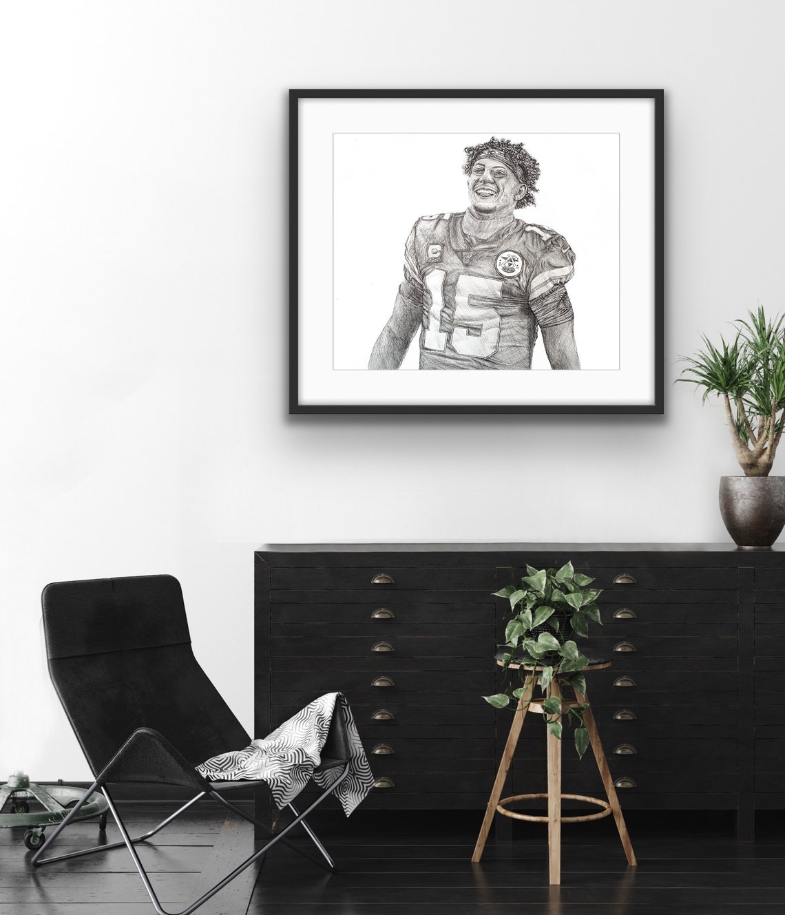 Patrick Mahomes Chiefs Kingdom Drawing Print - Etsy
