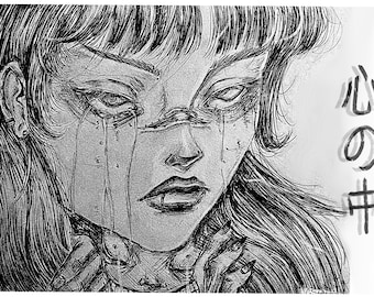 Pôster de arte original inspirado em Junji Ito