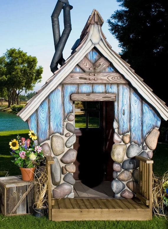 Storybook Cottage Playhouse swing Set DARLING Fairytale Childrens