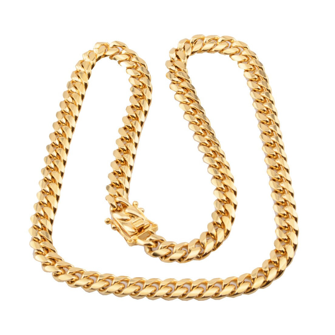 18k Stainless Steel Gold Cuban Link Etsy