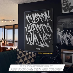 Custom EXCLUSIVE Graffiti Wall Art Poster - Personalized Urban Modern Decor