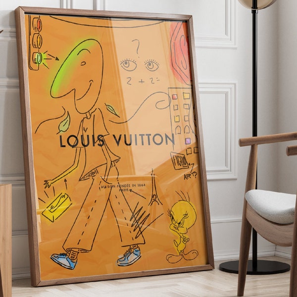 LV Inspired Wall Decor - Luxury Interior Design - Louie Vuitton Wall Art - LV Inspired Decor - Modern Luxury Home Decor