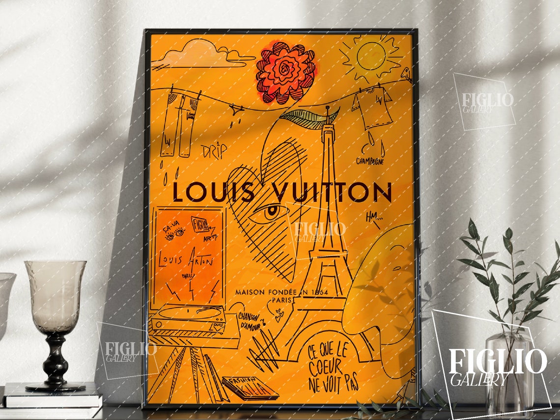 LV Inspired Wall Decor Luxury Interior Design LV Wall Art LV Inspired