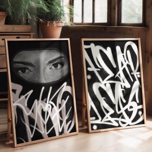 Her Eyes - Ski Mask EXCLUSIVE Posters - Street Art - Wall Art - Graffiti - Urban Style - Modern - Gangster - Loft Style - Fashion