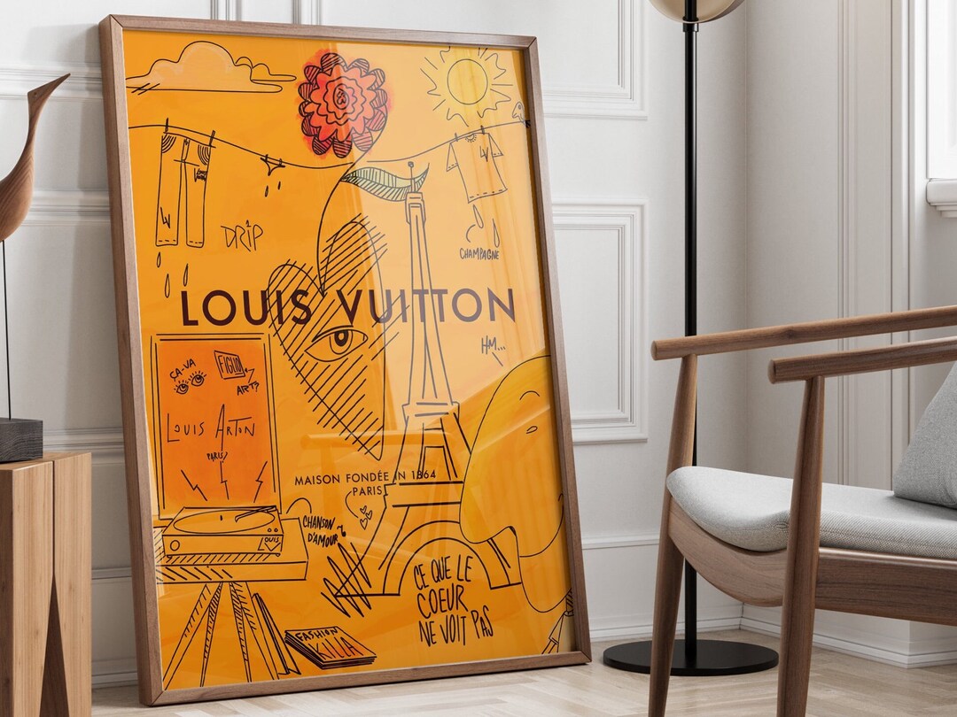 LV Inspired Wall Decor Luxury Interior Design LV Wall Art LV Inspired