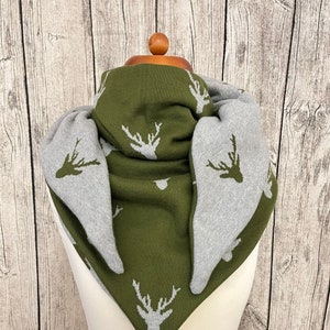 Triangular scarf wrap scarf neckerchief traditional costumes - deer green gray *NEW*