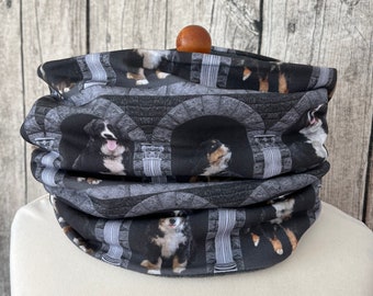 Loop Scarf Fleece Cuddly Scarf - Bernese Mountain Dog Gray *NEW*