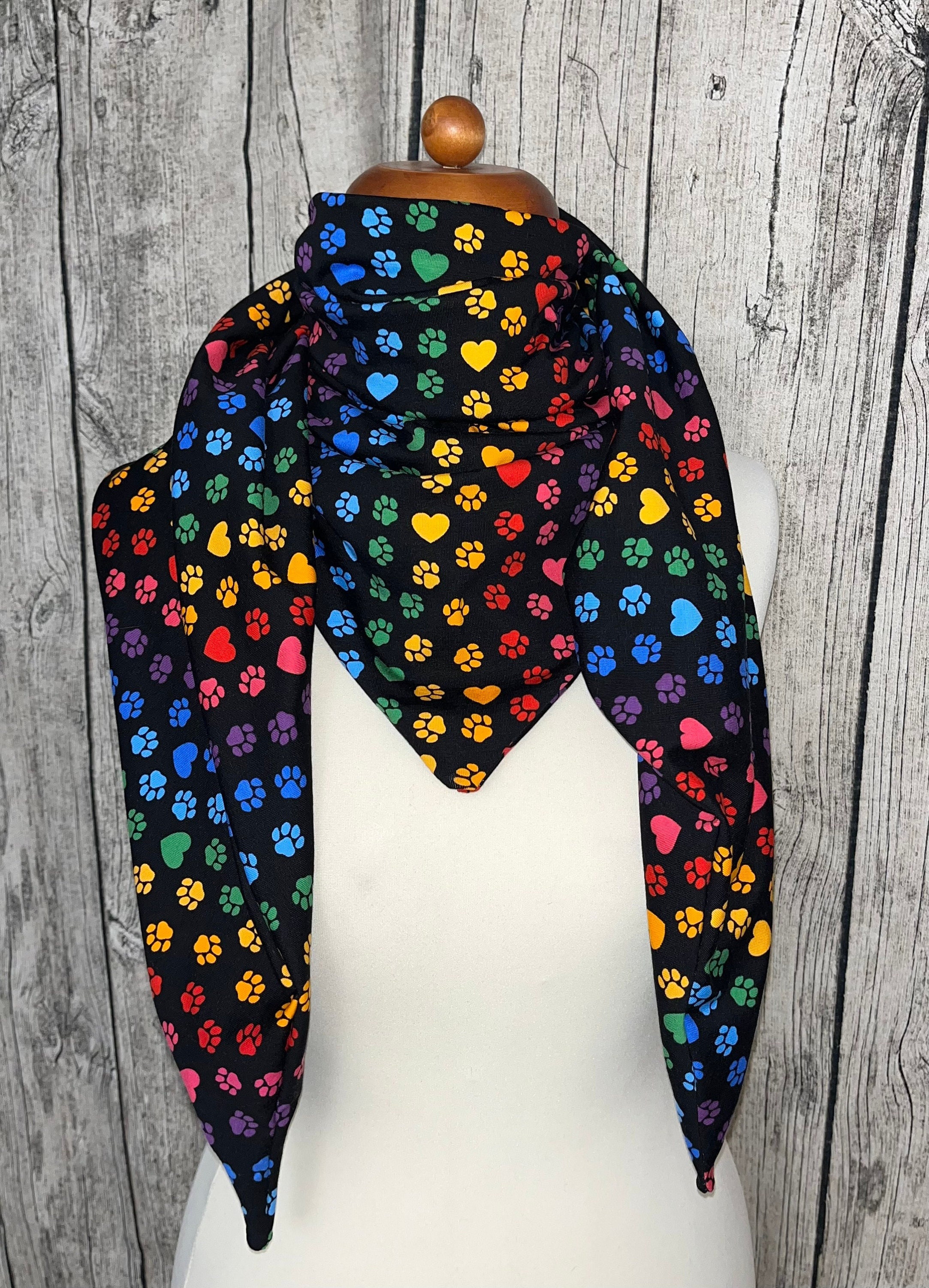 Triangular Scarf Wrap Scarf Neckerchief - Paw Paws Rainbow *NEW*