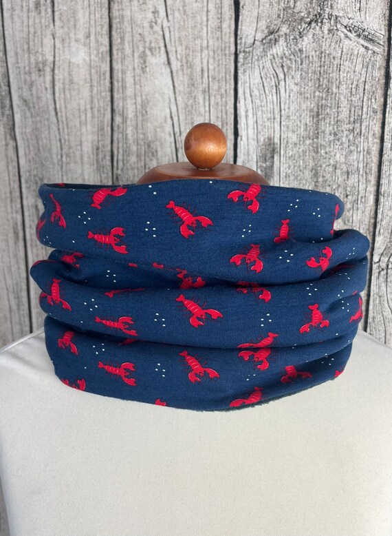 Morbida sciarpa in pile con sciarpa ad anello rosso granchio