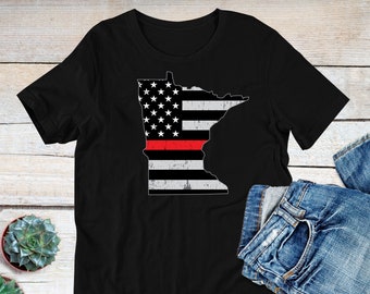 Minnesota Firefighter Shirt, Firefighting T-Shirt, Fire Department, Volunteer Firefighter, First Responder Clothing