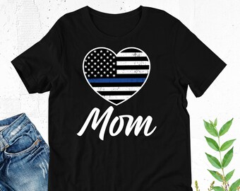 LEO Mom Shirt, Law Enforcement, Police Mom Shirt, Thin Blue Line