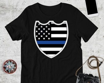 Thin Blue Line Tshirt, Police Lives Matter, Law Enforcement Badge Shirt, LEO Support