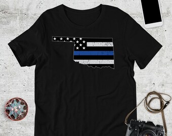 Oklahoma, Thin Blue Line Tshirt, Police Lives Matter, Law Enforcement Shirt, LEO Support, Police Shirt