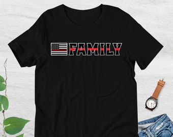 Camicia sottile linea rossa, t-shirt antincendio, regalo pompiere, famiglia
