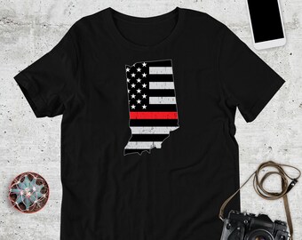 Indiana Firefighter Shirt, Firefighting T-Shirt, Fire Department, Volunteer Firefighter, First Responder Clothing