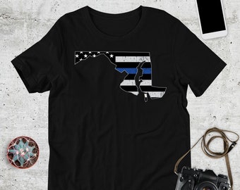 Maryland, Thin Blue Line Tshirt, Police Lives Matter, Law Enforcement Shirt, LEO Support, Police Shirt