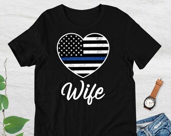 Thin Blue Line Wife Shirt, Law Enforcement, Police Wife Shirt, Thin Blue Line Flag