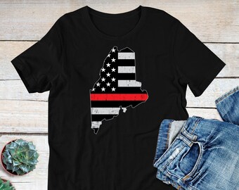 Maine Firefighter Shirt, Firefighting T-Shirt, Fire Department, Volunteer Firefighter, First Responder Clothing