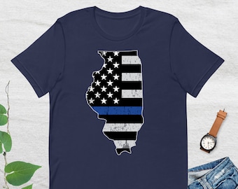 Illinois, Thin Blue Line, Police Lives Matter, Law Enforcement Shirt, Illinois Line of Duty
