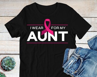 Aunt Breast Cancer Awareness Shirt, Breast Cancer Support Shirt,  Find a Cure for Breast Cancer, Aunt