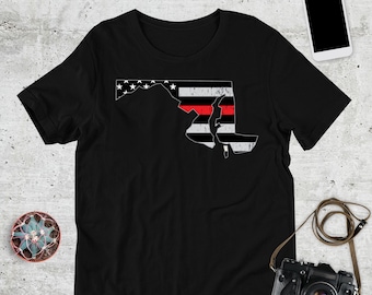 Maryland Firefighter Shirt, Firefighting T-Shirt, Fire Department, Volunteer Firefighter, First Responder Clothing