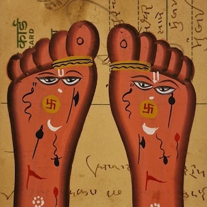 Immagini indiane uniche dipinte a mano su vecchie cartoline - Lettura della mano / Riflessologia plantare - Scegli la tua cartolina - 10x15 cm